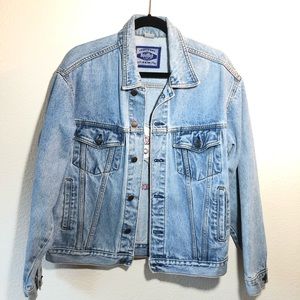 Denim Hollywood Hard Rock Cafe Jacket Unisex Med Button 100% Cotton Blue